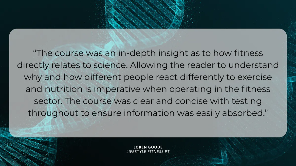 Image shows positive feedback from a PT from Lifestyle Fitness who has undertaken the course.